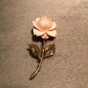 Carved Rose Brooch